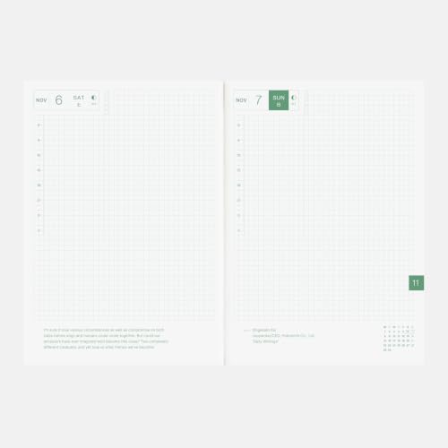 Hobonichi Techo 2027 Cousin A5 Daily & Weekly Planner - English Edition, Jan Start
