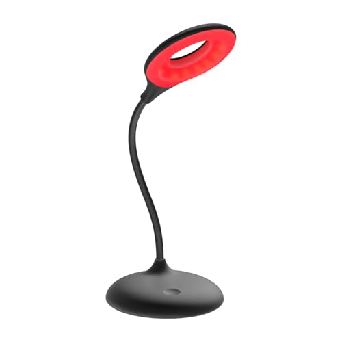 Red Light - No Blue Light Lamp - Modern LED Rechargeable Table Lamp - Rechargable Desk Lamp - Table Lamp for Whole House - Bedside Touch Lamp - No Flicker LED (630nm Red), Black