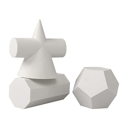 3D Gypsum Geometry Sketch Drawing Model Mini Art Crafts Geometry Mold 10 Pcs Resin Shapes Sketch Basic Form Learning Tools Home Decor Drawing Practice Sculpture Props, 1.2 Inch to 2 Inch