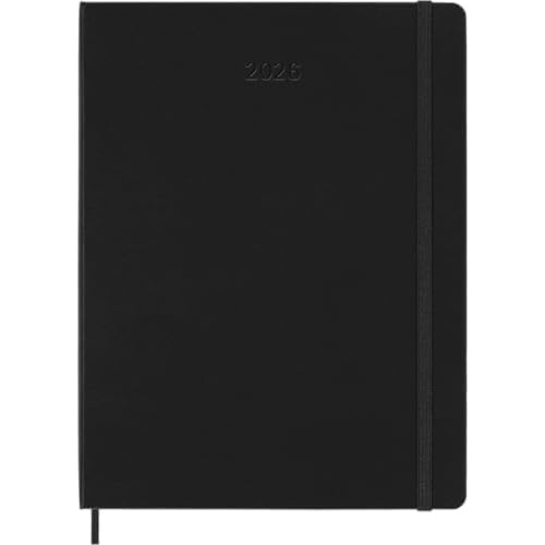 Moleskine Classic 12 Month 2026 Weekly Planner, Hard Cover, XL (7.5" x 9.75"), Black, 144 pages