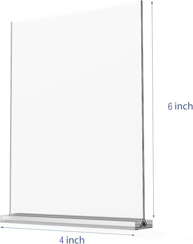 4x6 Inch Clear Acrylic Sign Holder 3 Pack - Double-Sided Display Stand for Business & Retail