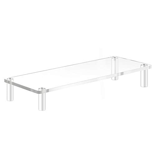 YestBuy 20x7.5 Acrylic Monitor Stand Riser, Clear Computer Stand for Laptop, iMac, Pc, Printer, Desktop Ergonomic,Desk Riser Work from Home Accessories Office Supplies Platform Save Space