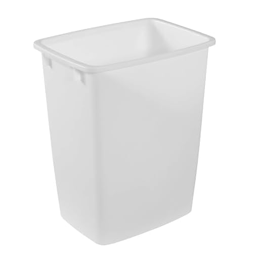 Rubbermaid Small Kitchen Bathroom Trash Can, 9 Gallons, White, Waste Basket for Under Counter/Kitchen/Office/Bedroom/Bathroom