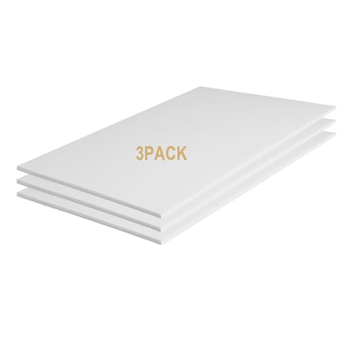 YDisplay 3Pack Poster Blank Board 24¡¿36¡¯¡¯ Corrugated Plastic Board 3/16 Inches Thick for School Projects,Craft,Art & Display,White