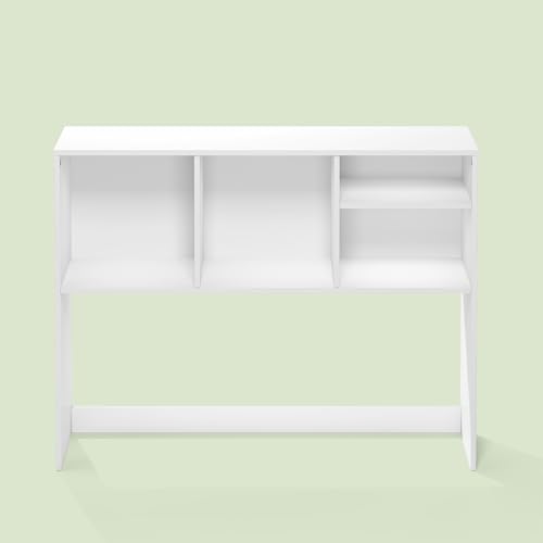 Furevol Hagen Desktop Bookshelf Hutch, 37W x 28.7H x 9.4D in, White - 4-Shelf Desk Organizer