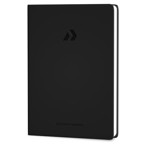 Nextnoid Lined Leather Journal for Men - 120 GSM Thick Paper - 160 Pages - A5 Hardcover Notebook for Work - Ideal for Writing, Journaling, and Note-Taking (Black)