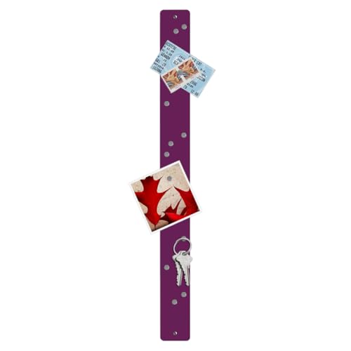Three by Three Seattle 28 x 2.5 Inch Metal Strip Frameless Magnetic Bulletin Board (3 Pack) with 36 Magnets for Memos, Photos, Lists, and More in Office, Home, or School D?cor (Plum)