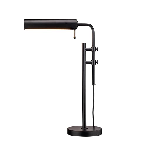 O'Bright Aurora LED Pharmacy Desk Lamp - Swing Arm, Industrial Design for Reading, Crafting, Work,10W LED, Adjustable Height 18.5-24.5 inches - Ideal for Living Room, Bedside, Office - Black