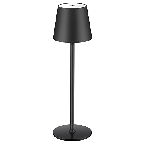 BGFHome Cordless Table Lamp LED Desk Lamp,5000mAh Rechargeable Touch Night Light Lamp,Wireless Minimalist Design for Restaurant/Bedroom/Bars/Outdoor Party/Camping/Coffee Shop(Black)