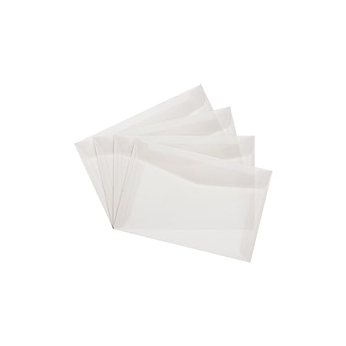 JAM Paper 6 x 9 Translucent Vellum Envelopes - Clear, 50 Pack