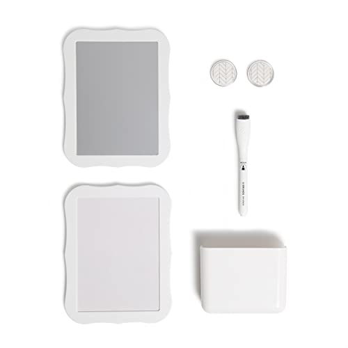 U Brands White Magnetic Locker Accessories & Decor Kit with Mirror & Whiteboard