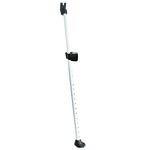 SECURITYMAN 2-in-1 Door Security Bar with Alarm & Sliding Door Stopper Security Bar with 120db Loud Siren - Rugged Iron Rated for 400lbs, (Protects Against Scratches) New Model for Wider Compatibility