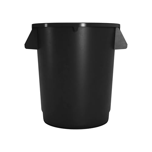SPARTA Bronco Waste Container Trash Container, Round Trash Bin for Disposal, 10 Gallons, Black