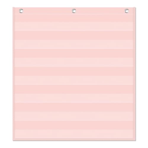 Pink 7 Pocket Chart for Classroom - 28x28 inches, Pink, 7 Pockets, Godery