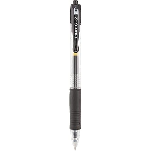 PILOT G2 Premium Refillable & Retractable Rolling Ball Gel Pens, Ultra Fine Point .38 mm, Black Ink, 24-Count (31277)