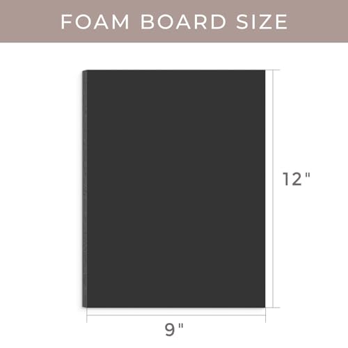 AUEAR, 5 Pack 9x12 Black Foam Boards, Foam Core Poster Board for Display, Mounting, Print, Presentation and Projects, 3/16'' Thick
