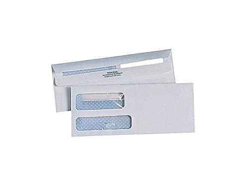 LUXPaper Quality Park #8 5/8 Double Window Envelopes | Redi-Seal | 3 5/8" x 8 5/8" | White | 24lb. Text | 500 Qty