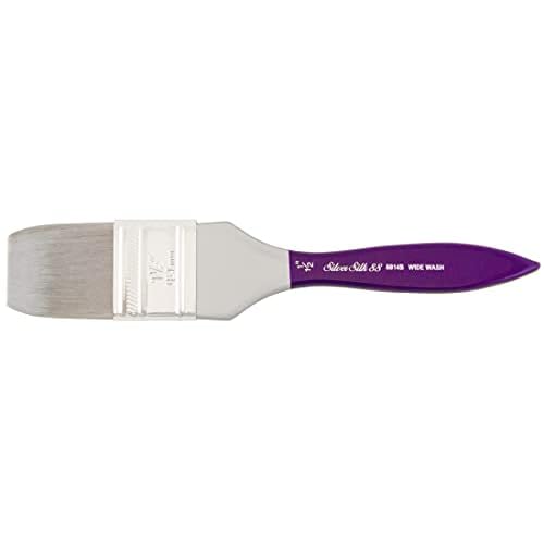 Silver Brush Limited 8814S-1-1/2 Silver Silk 88 Wide Wash Paintbrush for Acrylic, Watercolor, Gouache, Inks, & Dyes, Size 1-1/2 Inches, Short Handle