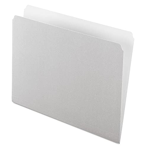 Pendaflex 152GRA Colored File Folders, Straight Cut, Top Tab, Letter, Gray/Light Gray (Box of 100)