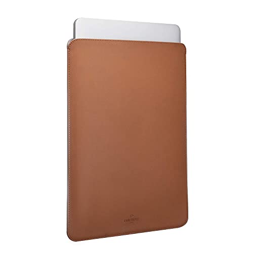 Comfyable Laptop Sleeve 13 Inch Precisely Compatible with MacBook Air M4 2025-2018 & MacBook Pro M2 2022 M1 2020-2016, Faux Leather Cover Case, Brown