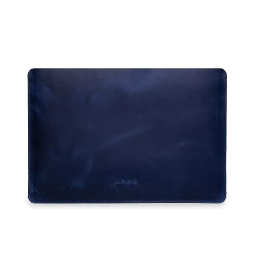 Blue Leather Laptop Sleeve 13" Genuine Leather MacBook Air 13 inch Case - Carrying Protective Cases Compatible with MacBook 13" Air/Pro M1 M2 M3 M4 MAX PRO A2338 A2681 ¬¡3113 A3240 A2337, Blue