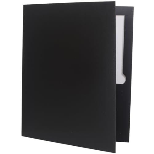 100 Pack 2 Pocket Glossy Laminated Paper Folders Letter Size First Day of School Presentation Folder Bulk Back to School Items for School Supplies Teacher Office Business Home - Black