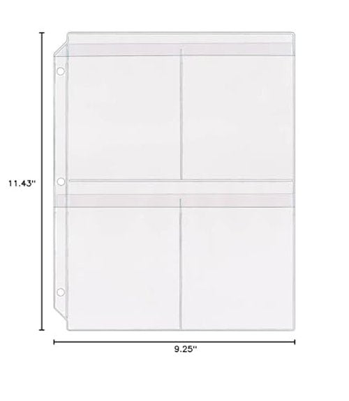 StoreSMART® - Plastic 4-Pocket Binder Page with Flaps - 10-Pack - SPT600-4F-10