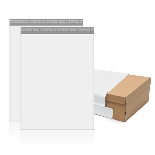 Fuxury 25 Pcs Poly Mailers 17.7 x 22", XL Shipping Bags for Clothing, Strong Adhesive Shipping Mailing Envelopes,Large Self-Sealing Polymailer for Small Business White #10