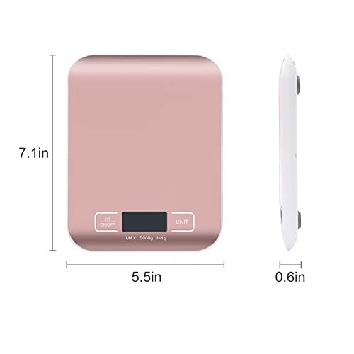 Selegere Pink Digital Shipping Scale 5kg/1g Portable Kitchen & Postal Weighing Tool