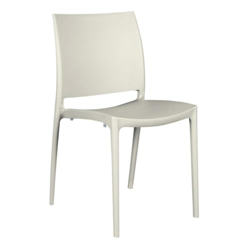 Niche Terrace White Plastic Outdoor Stackable Chair Set of 4
