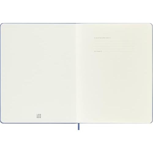 Moleskine Classic Notebook, Extra Large, Plain, Hydrangea Blue, Hard Cover (7.5 x 9.75)