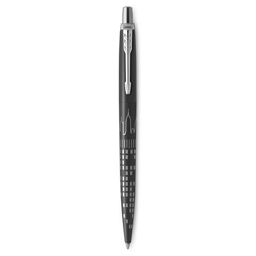 Parker Jotter Ballpoint Pen | Special Edition | NYC Black CT | Medium Point with Blue Ink | Gift Box