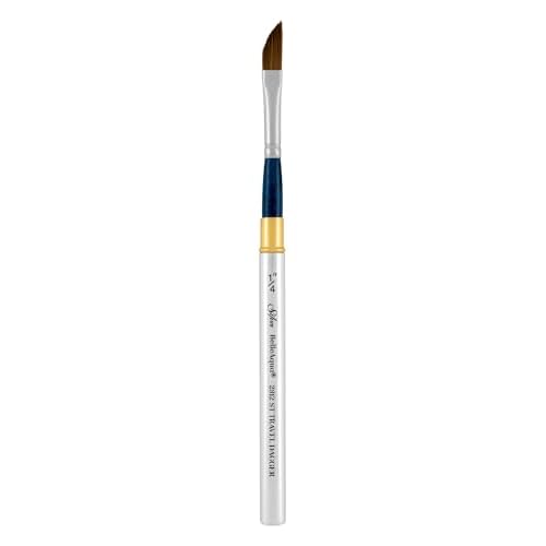 Silver Brush Limited 2812ST-1/4 BelleAqua Short Handle Dagger Travel Brush Soft Red Sable Synthetic Bristles, Professional Artist Dagger Brush for Watercolor, Acrylic, Gouache, & Inks, Size 1/4 Inch