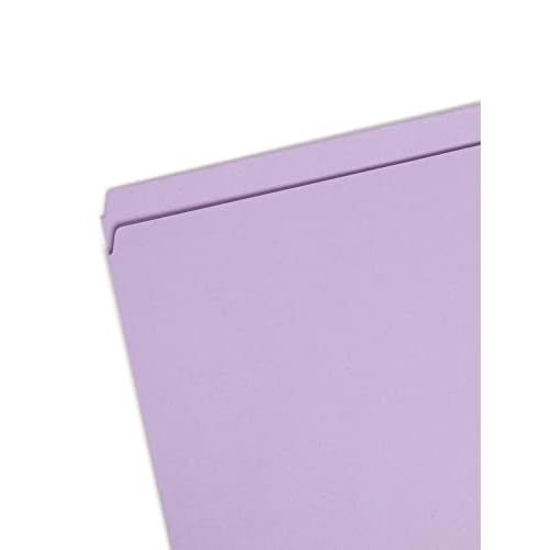 Smead File Folder, Straight-Cut Tab, Letter Size, Lavender, 100 per Box (10940)