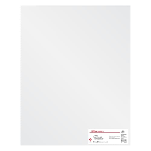 Office Depot Foam Boards, 20in. x 30in., White, Pack Of 3, 26811