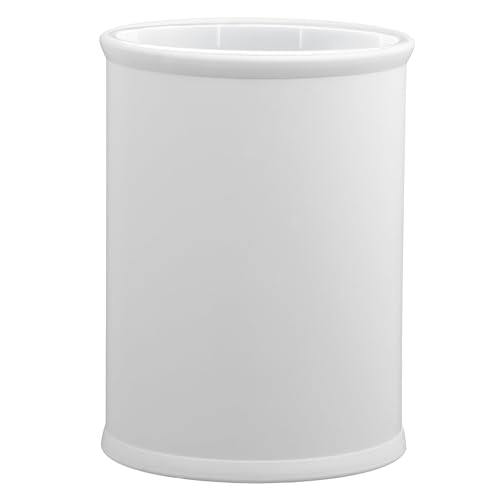 Kraftware Rainbow Oval Wastebasket with Plastic Liner, Adding Color and Fun to The Bathroom and All Other Rooms in The Home or Entertainment Space, 13 Quart Capacity, 2 Piece Set, White