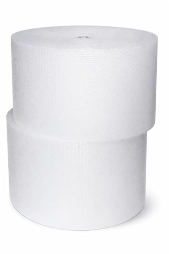 Supplyhut 700 ft x 12 in Small Bubble Cushioning Wrap Rolls - Pack of 2, 3/16" Thickness, Perforated Every 12"