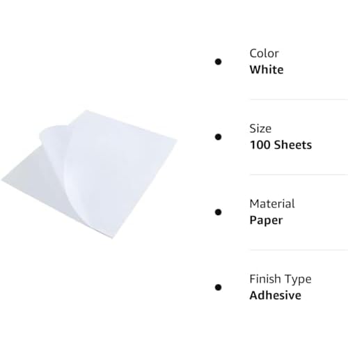 L LIKED 50 Full Sheet Self Adhesive Shipping Labels 8.5 x 11 Inches, Address Labels for Laser & Inkjet Printers (50 Sheets)