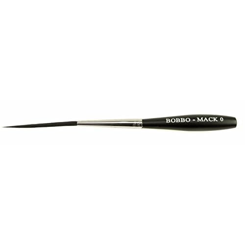 Set of 4 Sizes 00-2 Series Bobbo-Mack Super Quad 4 Action Scroll Pinstriper Brushes Blue Squirrel & Black Synthetic Hair