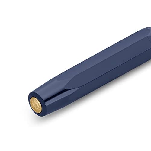 Kaweco CLASSIC SPORT Fountain Pen Navy Blue with 23 Carat Gold-Plated Steel Nib and Iridium Tip for Ink Cartridges I Sport Fountain Pen 13 cm I Nib: F (Fine)