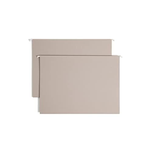Smead TUFF Extra Capacity Box Bottom Hanging Folder, 3" Expansion, 1/3-Cut Easy Slide Tab, Legal Size, Steel Gray, 18 per Box (64341)