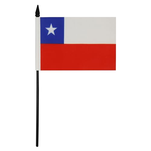 AZ FLAG Chile Table Flag 4x6 Inches Polyester with Plastic Base - Interior Decor