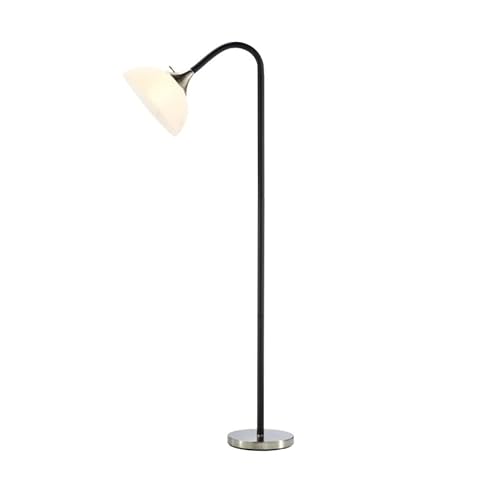 LYTIO Floor Lamps for Living Room, 71-Inch, 150W Incandescent Shade Cup for Warm Light, 3-Way Rotary Switch for Ease of Use, Satin Nickel Base