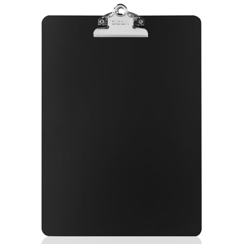 ZCZN Black Metal Clipboard 12 x 9 Inches Heavy Duty Aluminum Clipboards A4/Letter Size with High Capacity Clip