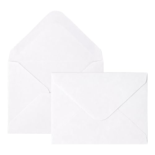 Goefun White A2 Invitation Envelopes 100 Pack, 4-3/8 x 5-3/4, 120 GSM - V-Flap, Durable & Printable