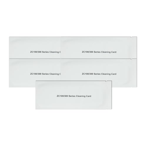 ZC100 ZC300 Cleaning Card for Zebra ZC100 ZC150 ZC300 ZC350 ID Card Printer, 5Pcs Single-use Cleaning Card for Easy Use (105999-311)