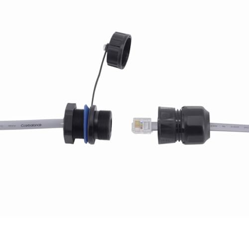 PENGLIN Waterproof RJ11 Coupler(5 Pack) Telephone Line Cable 6P6C Connector,CAT3 RJ11/RJ12 Panel Mount Connector Female to Female Compatible with Data and Voice