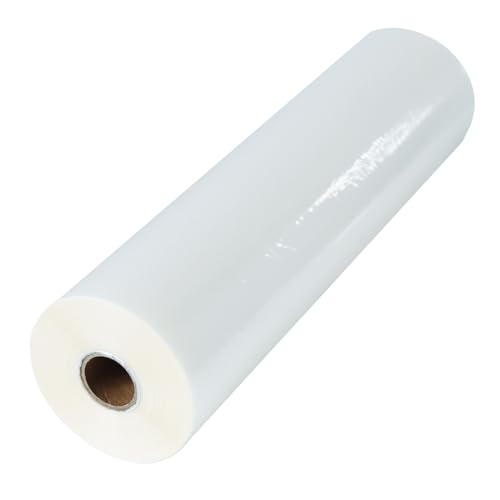 12.5 in x 656 ft Glossy Thermal Laminating Film, 1" Poly-in Core for Hot Roll Laminating Machine 28 mic Thickness