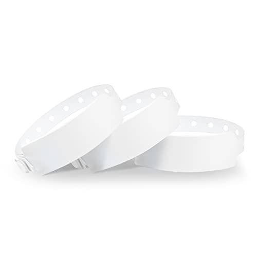 White Wristbands 500 Pack - Colored Wristbands for Events, Vinyl Wristbands of Party by Fivepeans
