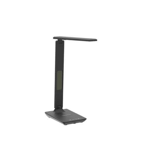 LAOPAO Black Desk Lamp with Wireless Charger & LCD Clock - Office & Dorm Light